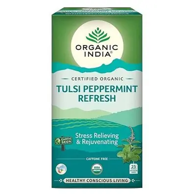 Tulsi PEPPERMINT REFRESH, filteres bio tea, filter - Organic India