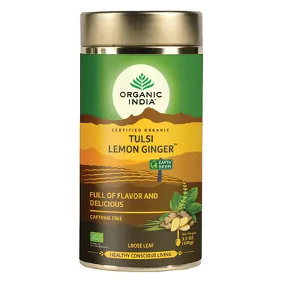 Tulsi LEMON GINGER Citrom Gyömbér, szálas bio tea, 100g - Organic India