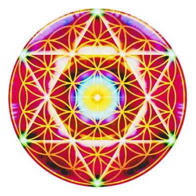 Mandala Ablakmatrica - Élet virága piros