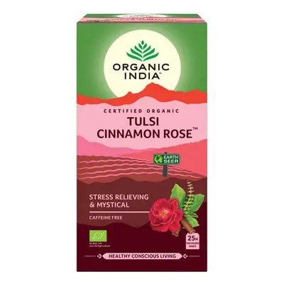 Tulsi CINNAMON ROSE Fahéj Rózsa, filteres bio tea, filter - Organic India