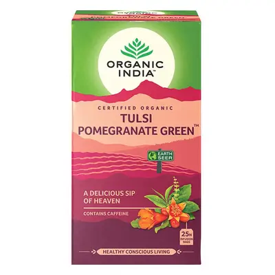 Tulsi POMEGRANATE GREEN, filteres bio tea, filter - Organic India