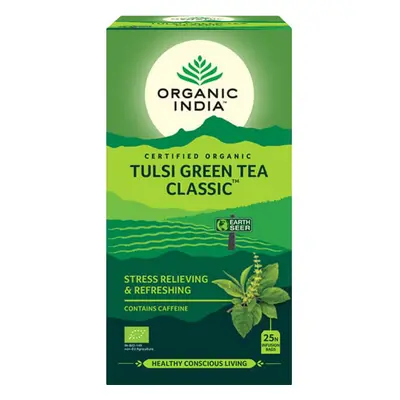 Tulsi GREEN TEA Zöld Tea, filteres bio tea, filter - Organic India