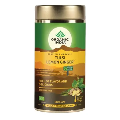 Tulsi LEMON GINGER Citrom Gyömbér, szálas bio tea, 100g - Organic India