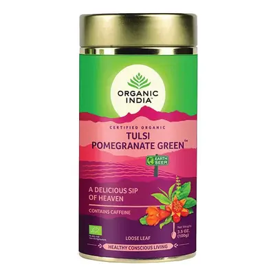 Tulsi POMEGRANATE GREEN, szálas bio tea, 100g - Organic India