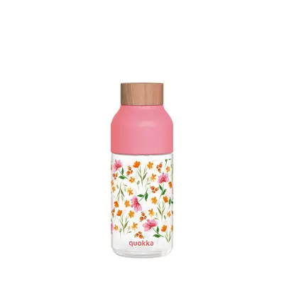 BPA mentes műanyag kulacs ICE Pink Flower 570ml - Quokka