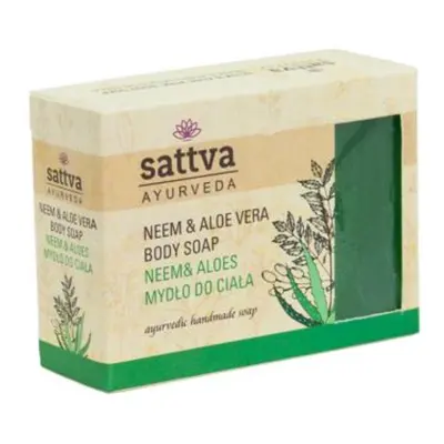 Ajurvédikus kézműves szappan - Neem és Aloe Vera 125g - Sattva Ayurveda