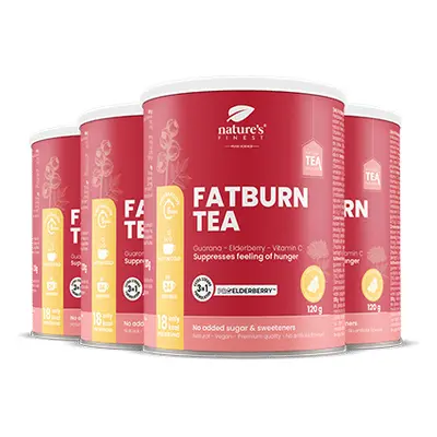 100% Bio Fogyasztó Tea | 4 x FatBurn Tea with ProElderberry™ | Máriatövis és Macskagyökér | Vegá