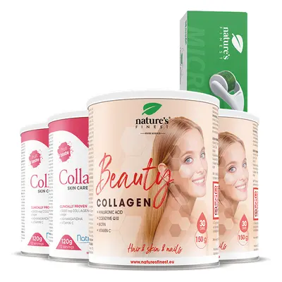 2x Beauty kollagén hialuronsavval + 2x Kollagén skincare + Derma roller AJÁNDÉK