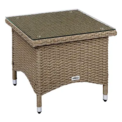 STILISTA Kerti asztal polyrattan 50 x 50 cm krém