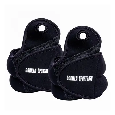 Gorilla Sports Csuklósúly fekete 2 kg, 2 x 1 kg