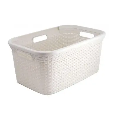 Ágyneműtartó kosár STYLE RATTAN 45L - krém CURVER