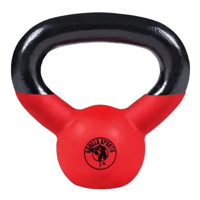 Gorilla Sports Kettlebell súlyzó gumírozott felület 3 kg