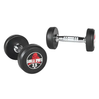 Gorilla Sports Kerek gumi súlyzók 2 x 2,5 kg