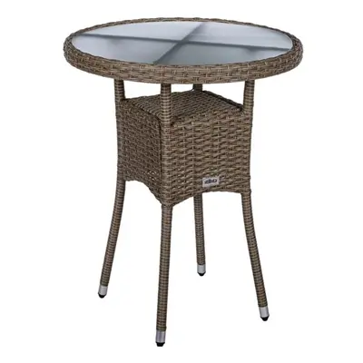 STILISTA Kerti polyrattan asztal 60 x 75 cm krémszínű