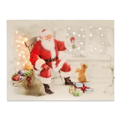 Falikép NEXOS Santa Claus 30 x 40 cm - 40x LED