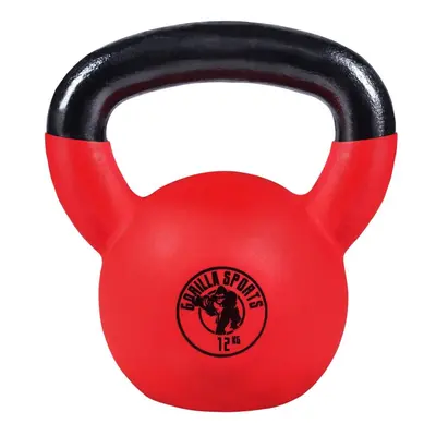 Gorilla Sports Kettlebell súlyzó gumírozott felület 12 kg