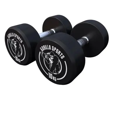 Gorilla Sports Kerek gumi súlyzók 2 x 10 kg