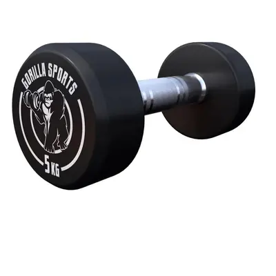 Gorilla Sports Egykezes súlyzó 5 kg fekete/fehér