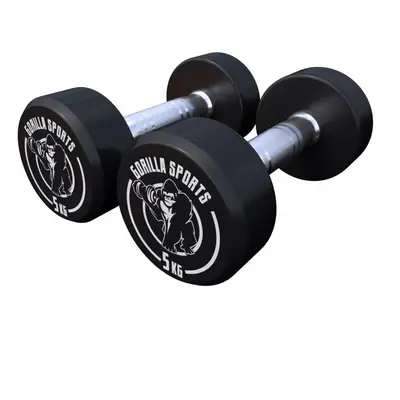 Gorilla Sports Kerek gumi súlyzók 2 x 5 kg