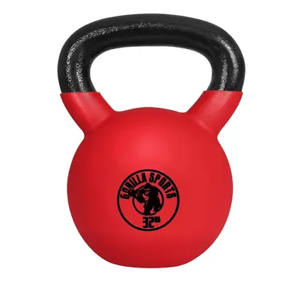 Gorilla Sports Kettlebell súlyzó gumírozott felület 32 kg