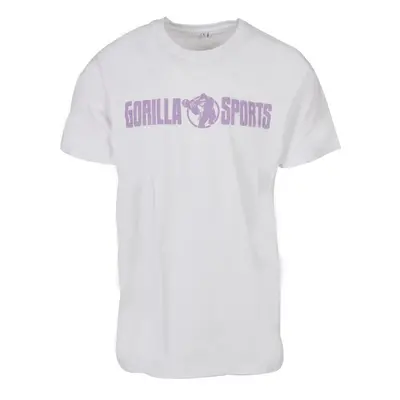 Gorilla Sports Sportpóló fehér/lila 2 XL