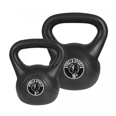 Gorilla Sports Kettlebell súlyzó szett műanyag 8/16 kg