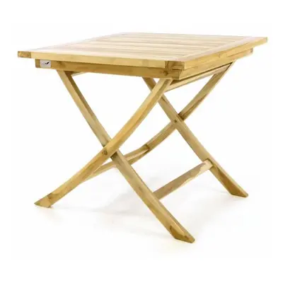 DIVERO Kerti asztal 80 cm kezeletlen teak fa