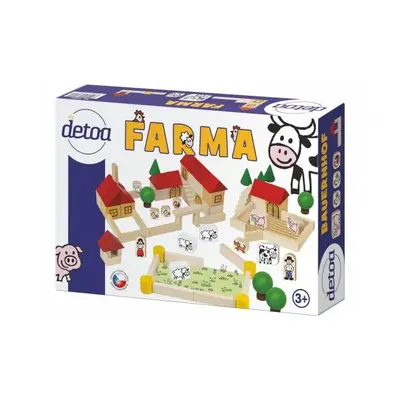 Fa építő játék farm100 db dobozban 30 x 20 x 6 cm