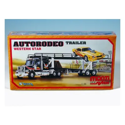 Építőkészlet Monti 39 Autorodeo trailer Western star 1:48