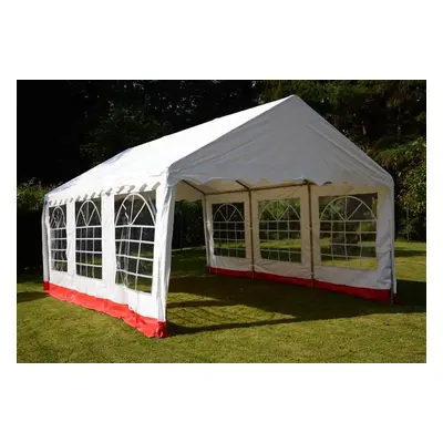 GARTHEN Kerti pavilon 4 x 6 m 400 g/m² piros-fehér