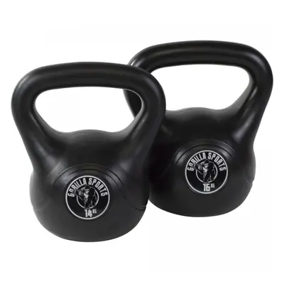 Gorilla Sports Kettlebell súlyzó szett műanyag 14/16 kg