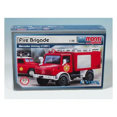 Teddies Építőkészlet Monti 16 Fire Brigade Mercedes Unimog