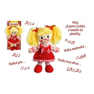 Lucinka rongy plüss baba 30 cm csehül énekel