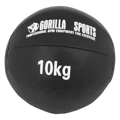 Gorilla Sports Műbőr medicinlabda fekete 10 kg