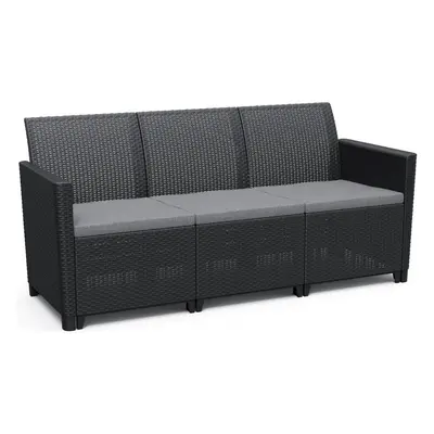 Allibert Kerti kanapé CLAIRE 3 SEATERS SOFA grafit