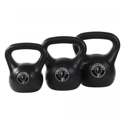 Gorilla Sports Kettlebell súlyzó szett műanyag fekete 30 kg