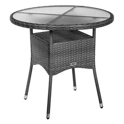 STILISTA Kerti asztal 80 x 80 x 75 cm polyrattan szürke