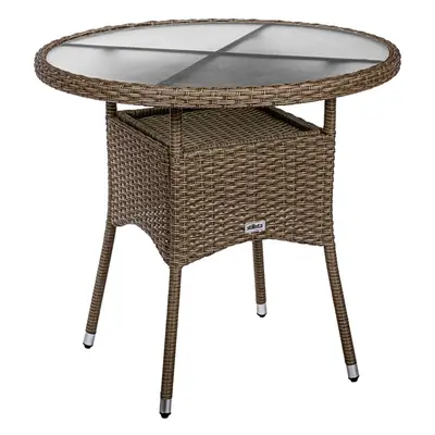 STILISTA Kerti asztal 80 x 80 x 75 cm polyrattan krém