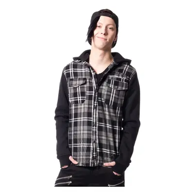 kapucnis pulóver férfi - QUINN JACKET MENS GREY CHECK - VIXXSIN - POI403