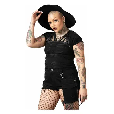 póló női - Malicia Lace-Up Top - KILLSTAR - KSRA005571