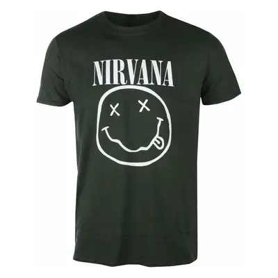 metál póló férfi Nirvana - White Happy Face - ROCK OFF - NIRVTS03MGR