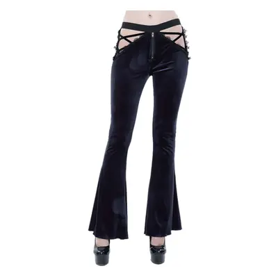 Női nadrág DEVIL FASHION - Negative Nancy Gothic Velvet Flared Pants With Lace