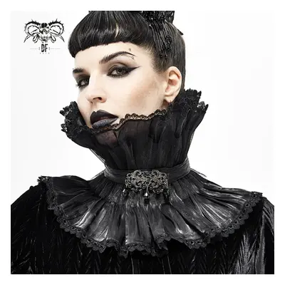 Nyakpánt DEVIL FASHION - Fleeting Glance Gothic Pleated High Collar - Fekete