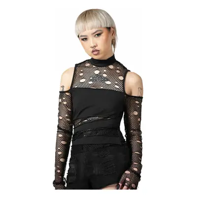 póló női - Burn Out Fishnet Crop - KILLSTAR - KSRA005273