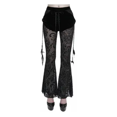 Női nadrág DEVIL FASHION - Gothic Drawstring Mesh Splice Flared