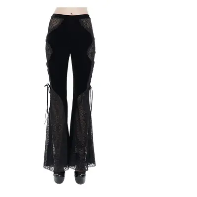 Női nadrág DEVIL FASHION - Sparkle Witch Side Laced Up Velvet Flared Gothic