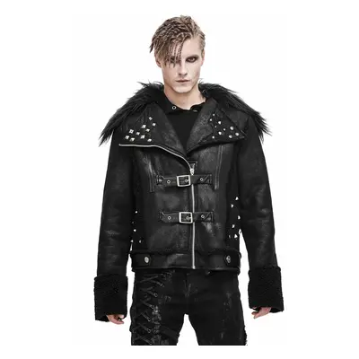 Férfi kabát DEVIL FASHION - Soul Case Punk Jacket With Fur Collar