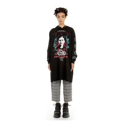 kapucnis pulóver női - Frida Longline - DISTURBIA - FKDM05