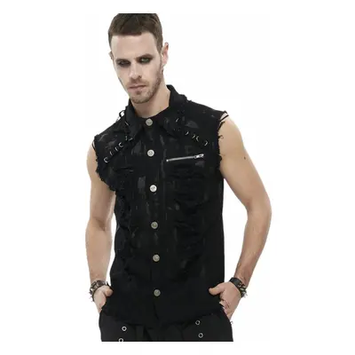 Férfi ing ujjak nélkül DEVIL FASHION - Anemone Distressed Button Up Punk