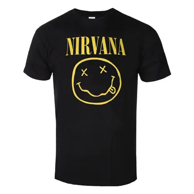 metál póló férfi Nirvana - Yellow Happy Face Flower Sniffin - ROCK OFF - NIRVTS07MB